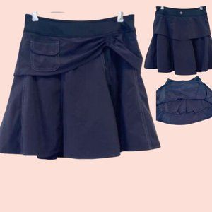 Black Athleta "Wherever" Skort w/ pocket & tummy flattering detail